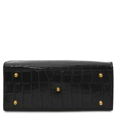 Croque - Croc print leather handbag